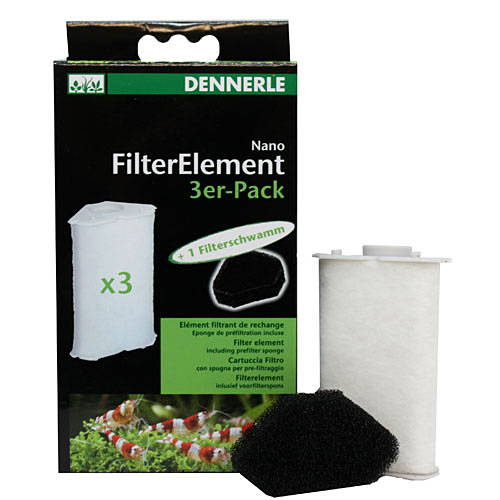Dennerle Nano Ersatz-Filterelemente 3er für Eckfilter, 3er Pack