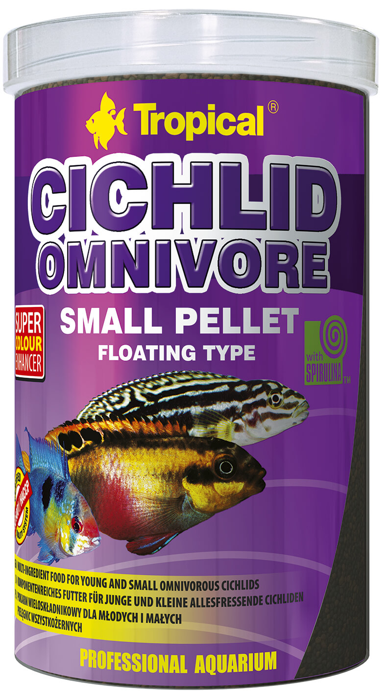 Tropical Cichlid Omnivore Small Pellet 250ml 