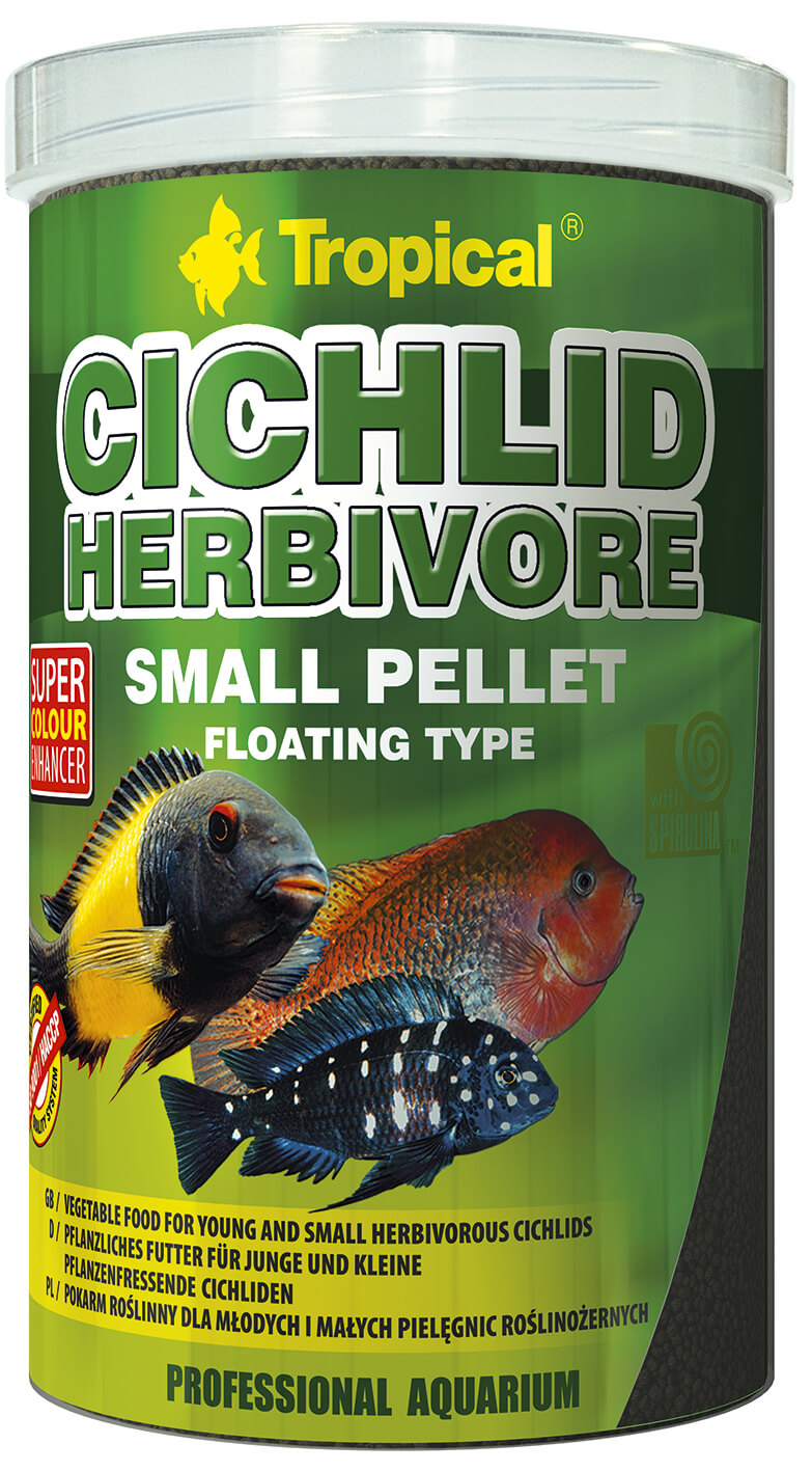 Tropical Cichlid Herbivore Small Pellet 250ml