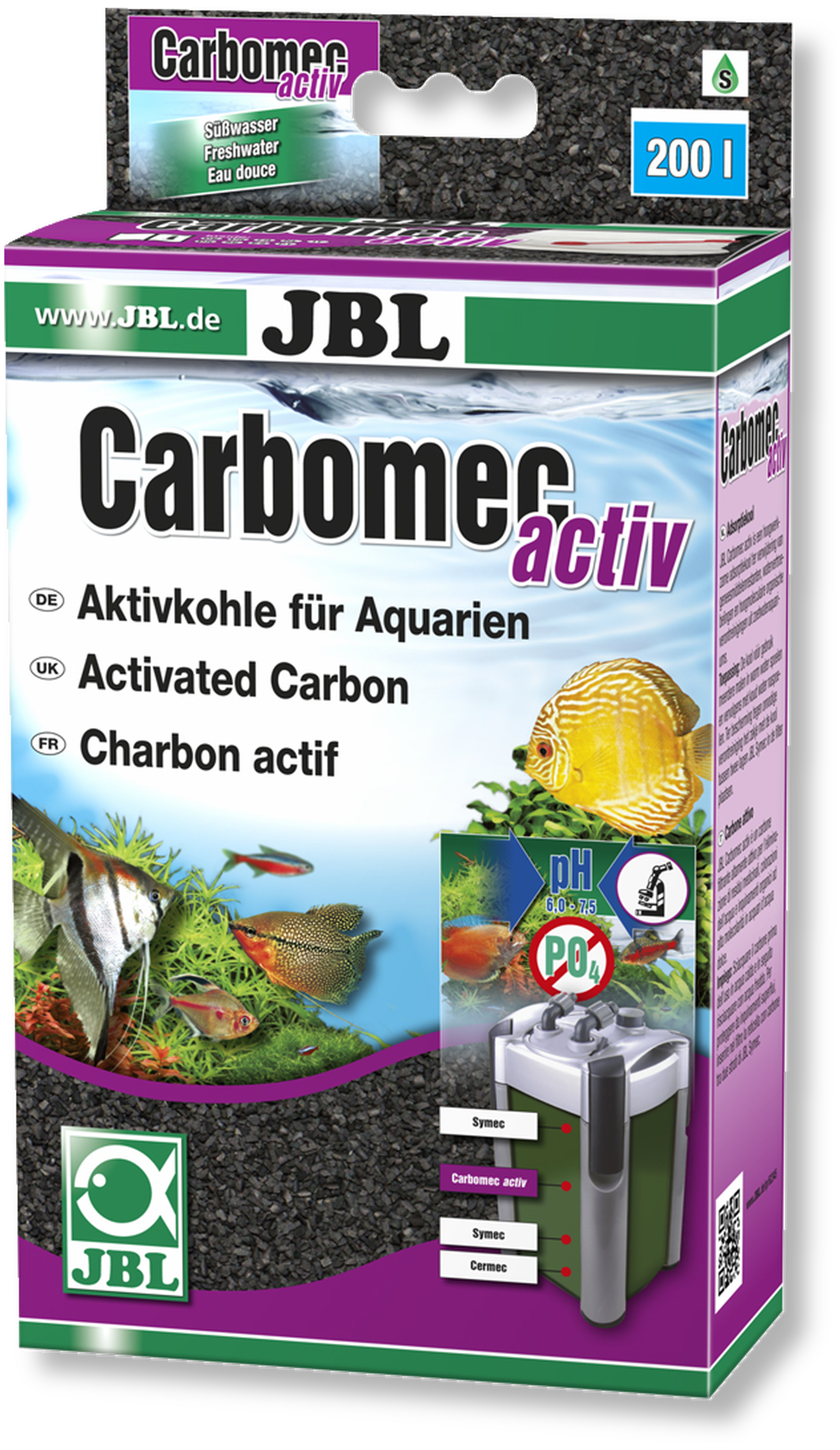 JBL Carbomec activ, schwarz, Aktivkohle, 800 ml