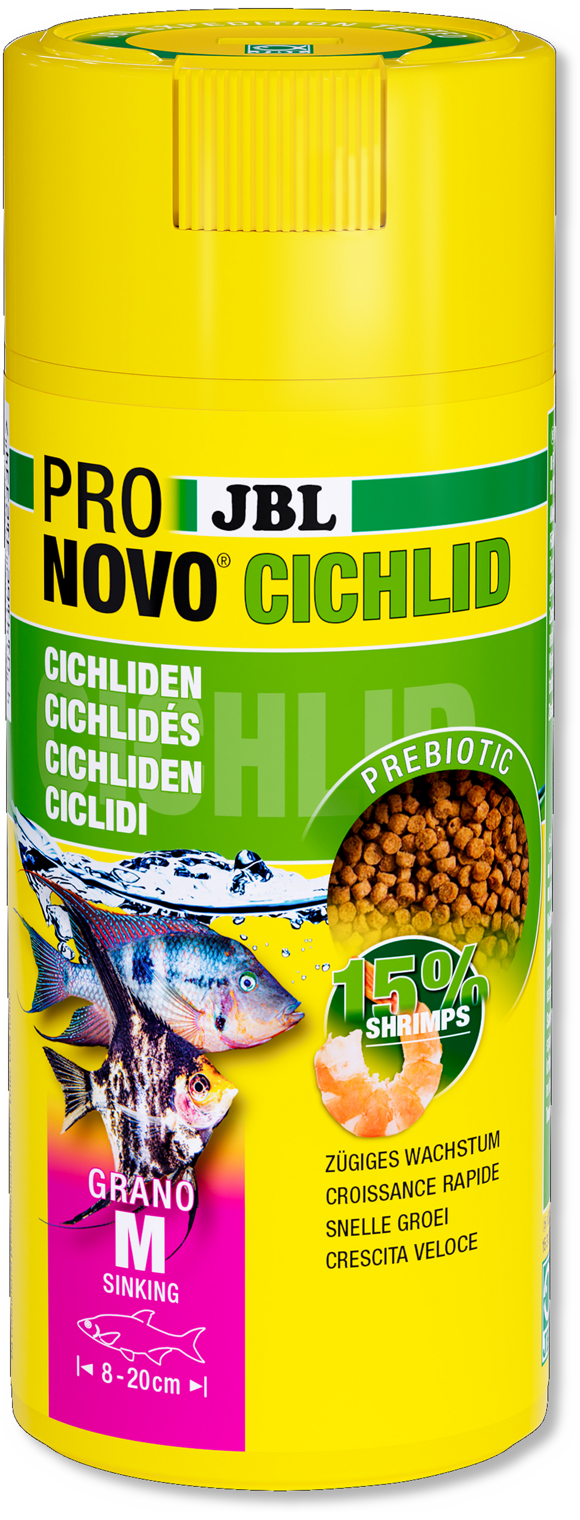 JBL ProNovo Cichlid Grano M Click, 250 ml