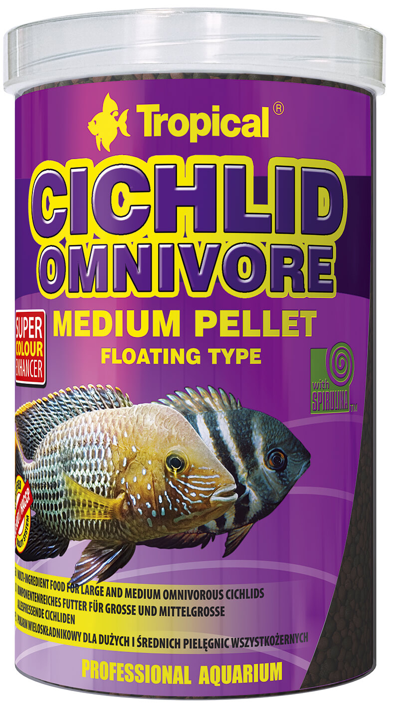 Tropical Cichlid Omnivore Medium Pellet 500ml 